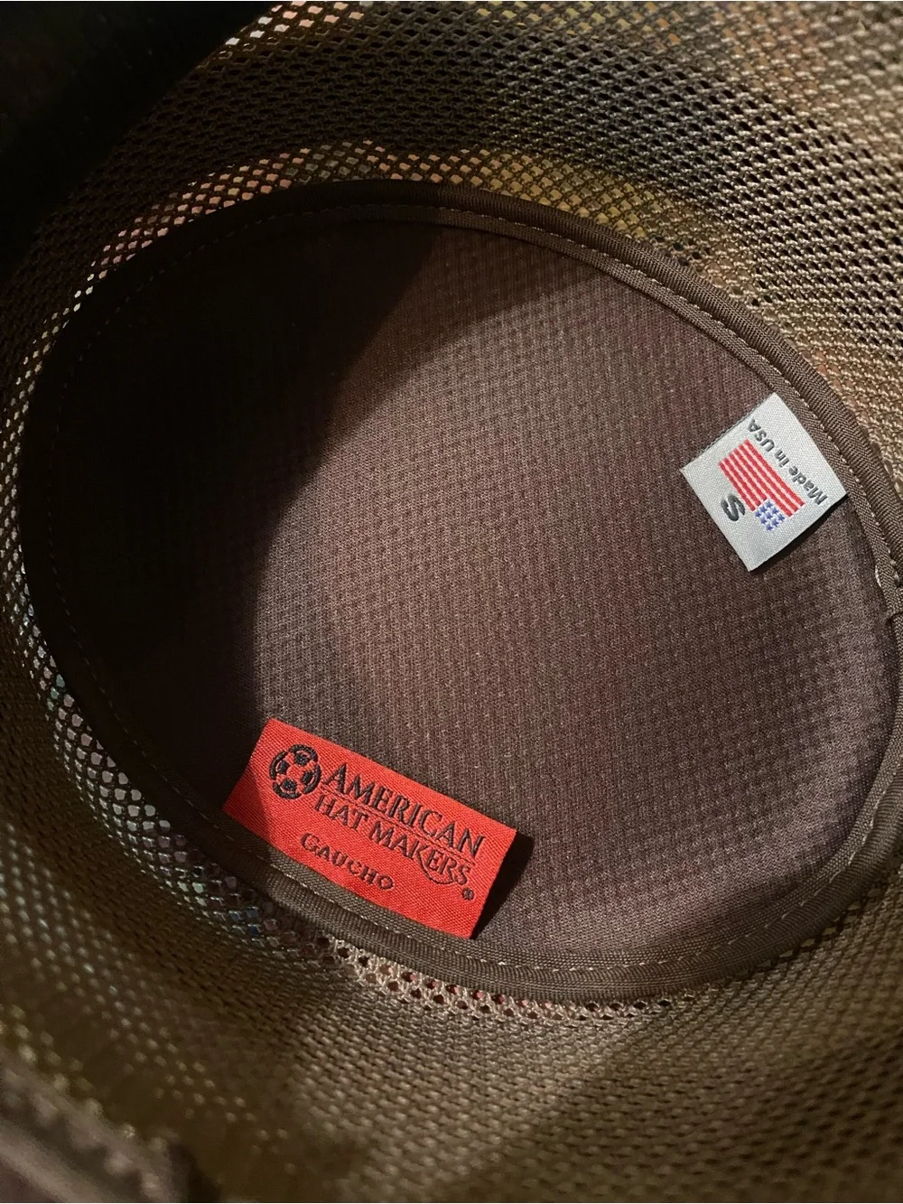 American Hat Makers Brown Mesh Outback Hat with Decorative Band